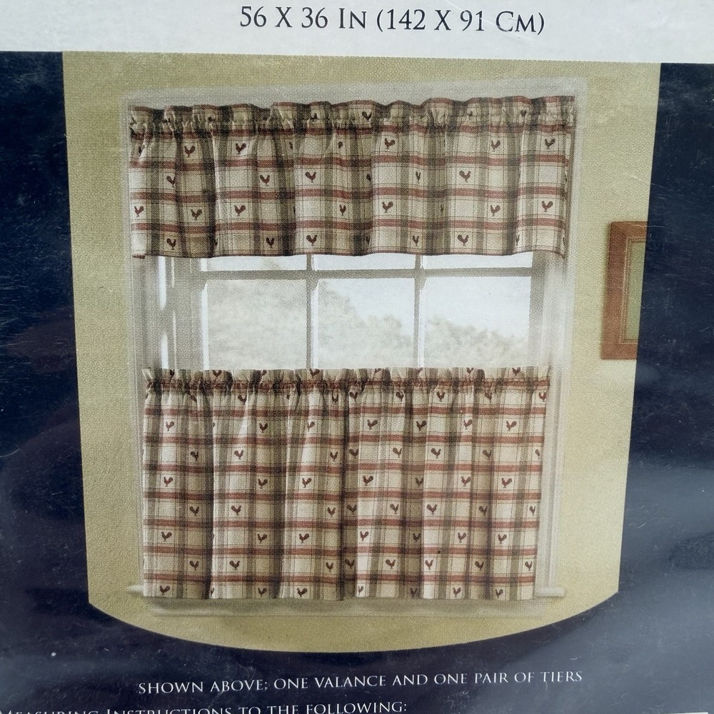 (2) COLORMATE Sears One Tier Pair Cafe‎ Curtains Cottage Granny Core